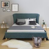 Čalouněná postel 140 x 200 Tyrkysovo modrá