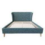 Čalouněná postel 140 x 200 Tyrkysovo modrá