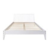Manželská postel dřevěná 140x200 bílá