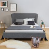 Čalouněná postel 140 x 200 šedá