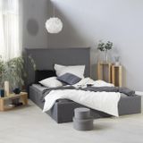 Čalouněná postel 140 x 200 cm šedá