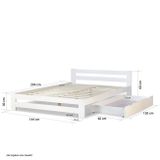 Manželská postel dřevěná 140x200 bílá borovice