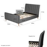 Čalouněná postel 140 x 200 cm šedá