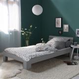 Dřevěná postel 90x200 šedá borovice