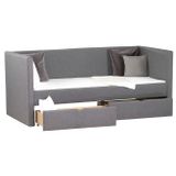 Čalouněná roztahovací postel 90 x 200 cm šedá