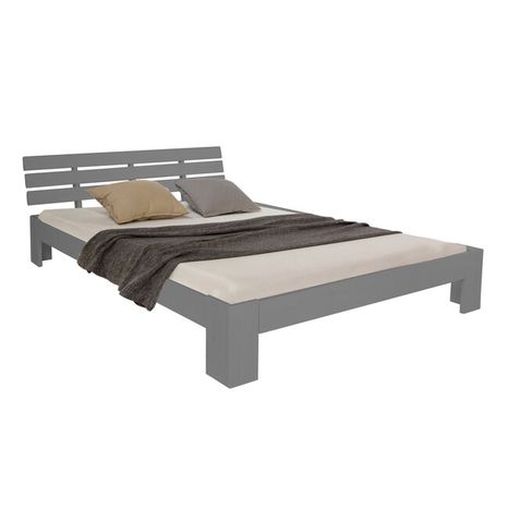 Dřevěná postel 180x200 šedá borovice