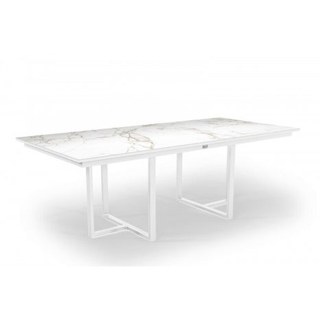 Hliníkový stůl s dektonovou deskou IDDA 280 x 100 cm entzo - bílý
