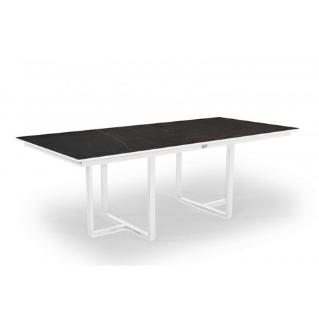 Hliníkový stůl s dektonovou deskou KELYA  280 x 100 cm entzo - bílý