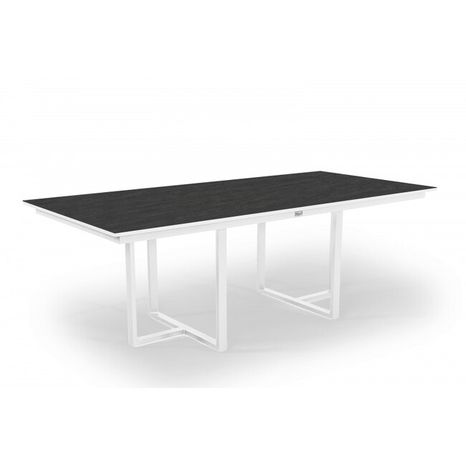 Hliníkový stůl s dektonovou deskou IDDA 220 x 100 cm BROMO - white