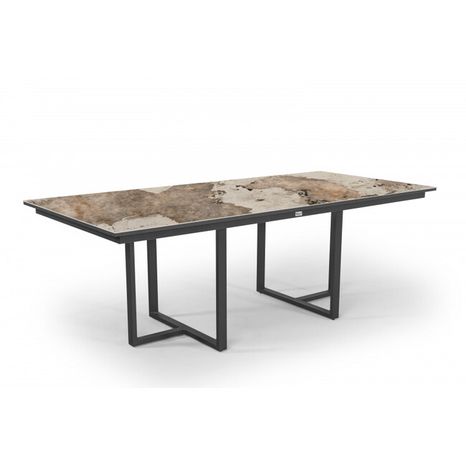 Hliníkový stůl s dektonovou deskou IDDA 220 x 100 cm KHALO - Charocal
