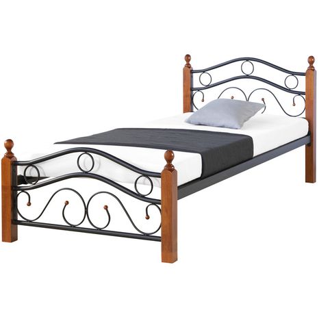 Kovová postel 90x200 černá