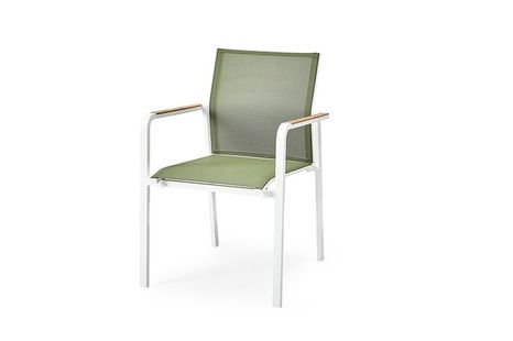 Zahradní židle SUNS TUTTI teak bílá/zelená