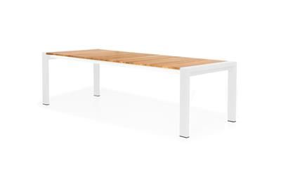 Zahradní teakový/rozkládací  stůl SUNS RIALTO bílý166,3/205,5 cm